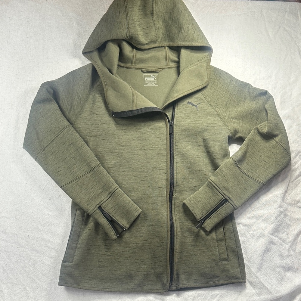 Puma Sage Green Full-Zip Hoodie